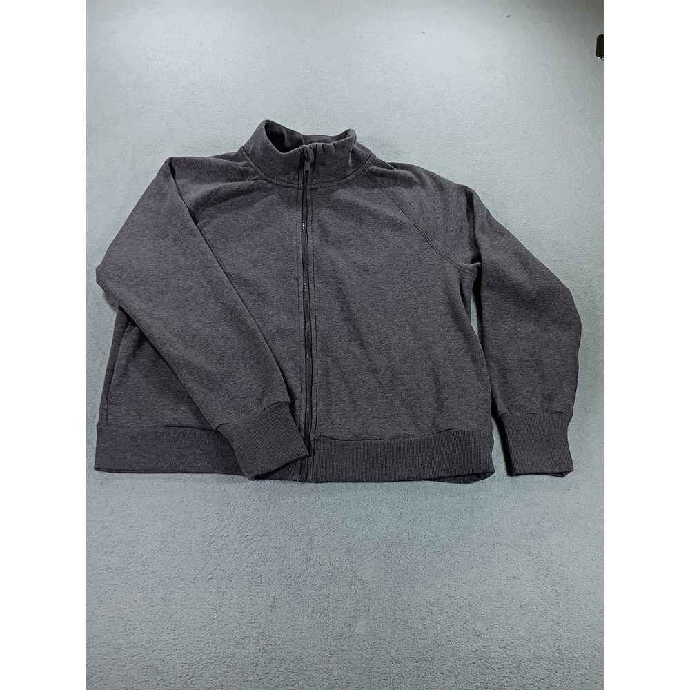 Mondetta Women Full Zip Fleece Jacket Charcoal Grey Large Sustainable Activewear